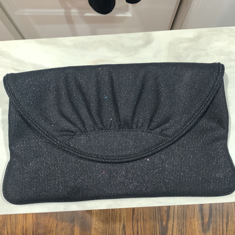 NWT‎ Lauren Merkin Black Ava Sparkle Clutch